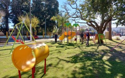 Nuevos juegos infantiles, recreativos y accesibles en la plaza centenario.